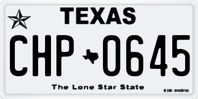 TX license plate CHP0645