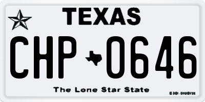 TX license plate CHP0646