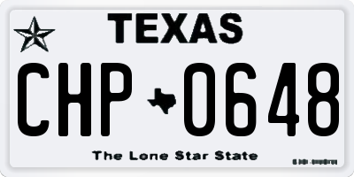 TX license plate CHP0648