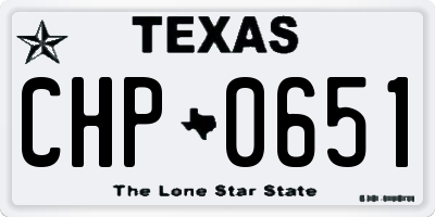 TX license plate CHP0651