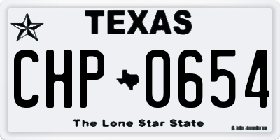 TX license plate CHP0654