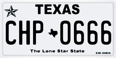 TX license plate CHP0666