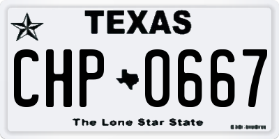 TX license plate CHP0667