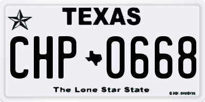 TX license plate CHP0668