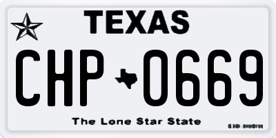 TX license plate CHP0669