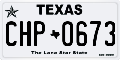 TX license plate CHP0673