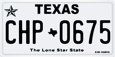 TX license plate CHP0675