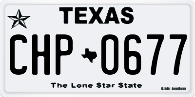 TX license plate CHP0677
