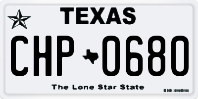 TX license plate CHP0680