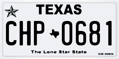 TX license plate CHP0681