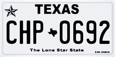 TX license plate CHP0692