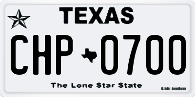 TX license plate CHP0700