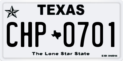 TX license plate CHP0701