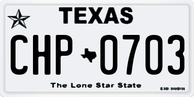 TX license plate CHP0703