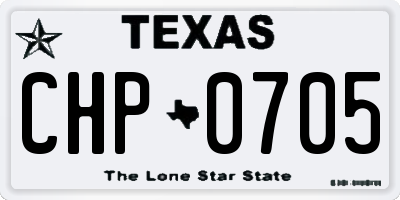 TX license plate CHP0705