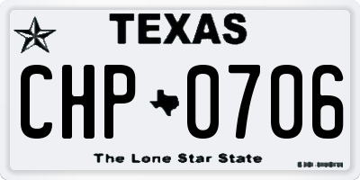 TX license plate CHP0706