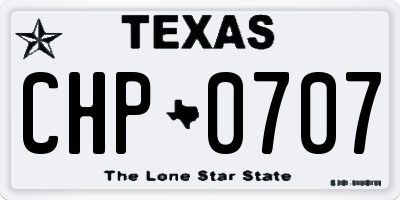 TX license plate CHP0707