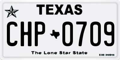 TX license plate CHP0709