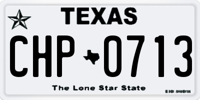 TX license plate CHP0713