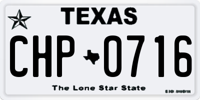 TX license plate CHP0716