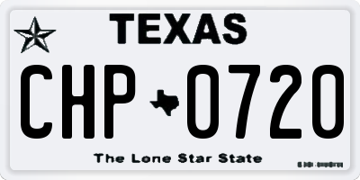 TX license plate CHP0720