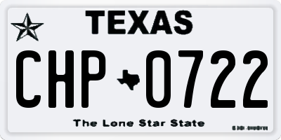 TX license plate CHP0722