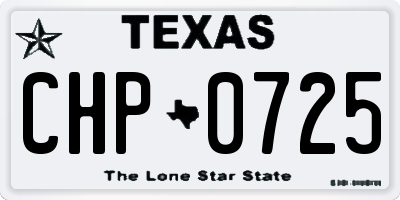 TX license plate CHP0725