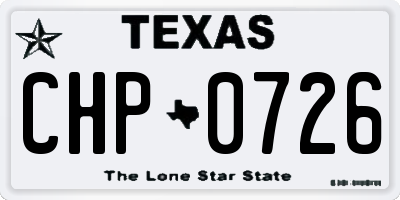 TX license plate CHP0726