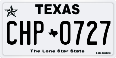 TX license plate CHP0727