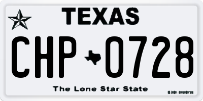 TX license plate CHP0728