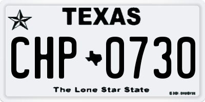 TX license plate CHP0730