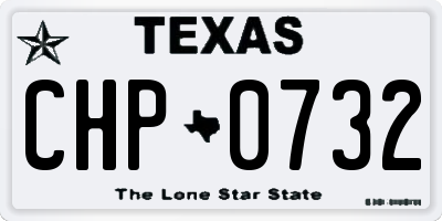 TX license plate CHP0732