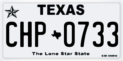 TX license plate CHP0733