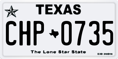 TX license plate CHP0735