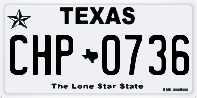 TX license plate CHP0736