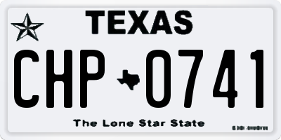 TX license plate CHP0741