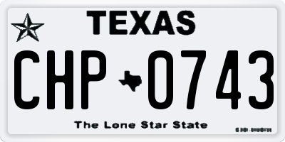 TX license plate CHP0743