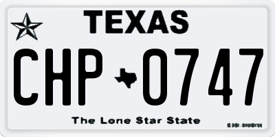 TX license plate CHP0747