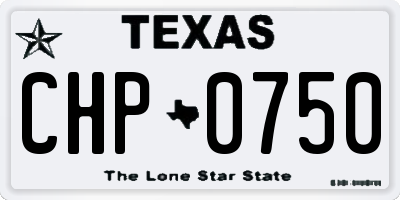 TX license plate CHP0750