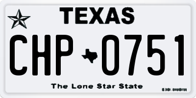 TX license plate CHP0751
