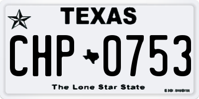 TX license plate CHP0753