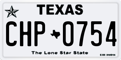 TX license plate CHP0754