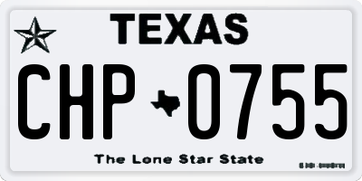 TX license plate CHP0755