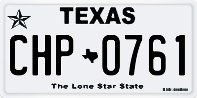 TX license plate CHP0761