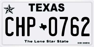 TX license plate CHP0762