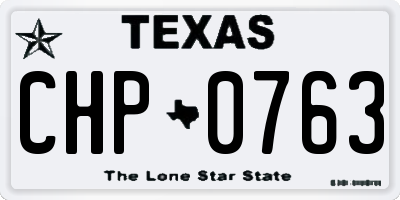 TX license plate CHP0763