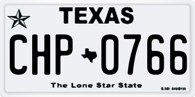 TX license plate CHP0766