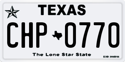TX license plate CHP0770