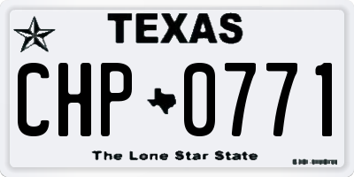 TX license plate CHP0771