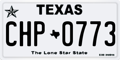 TX license plate CHP0773